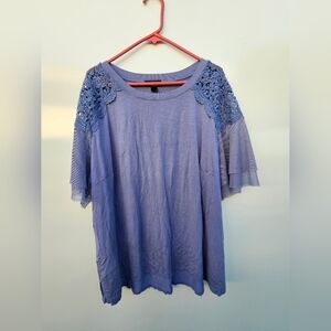 Alyx Periwinkle Lace Accent Blouse